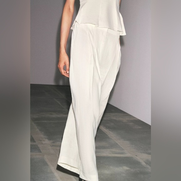 100% LINEN DARTED TROUSERS ZW COLLECTION - Picture 5 of 8